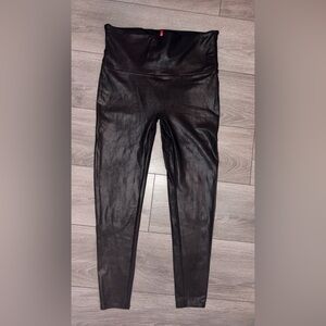 Spanx Faux Leather Leggings Black High Rise Size 3X Plus Size
